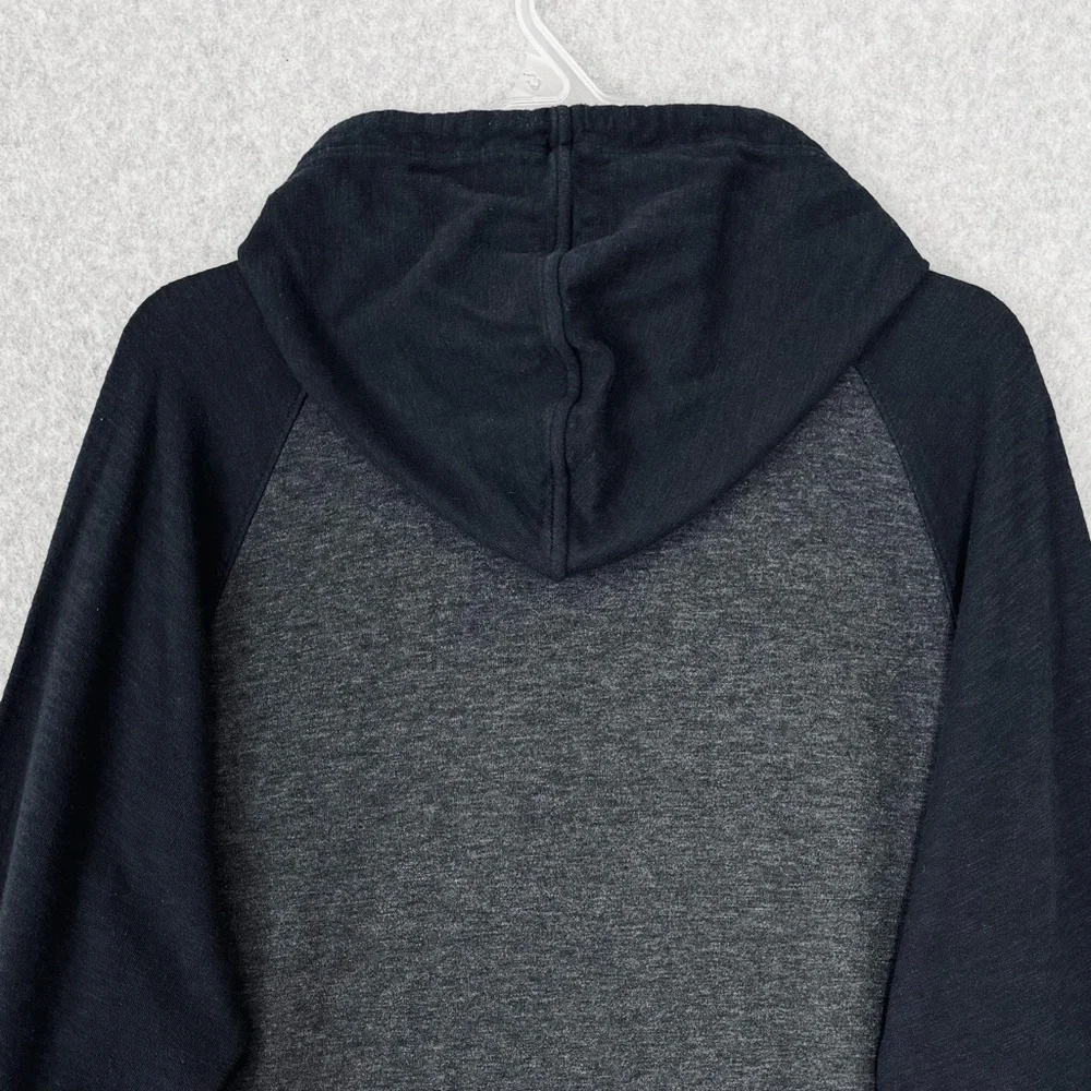 Vince Pullover Hoodie Mens Large Gray Navy Blue Double Knit Long Sleeve Pocket - Picture 8 of 15